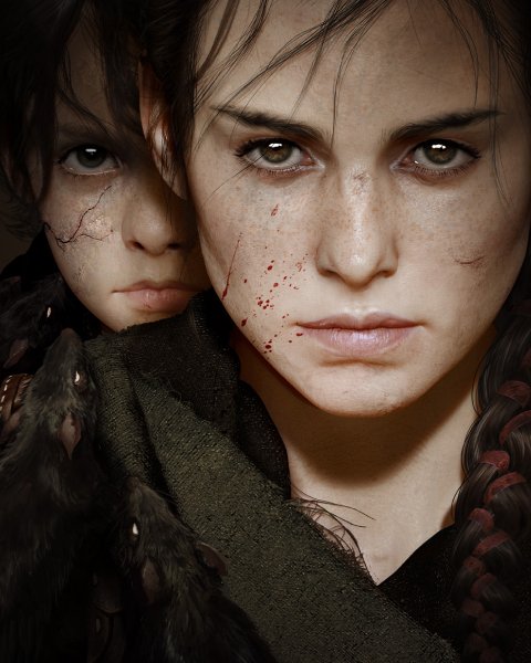 Амисия и Гуго де Рун смотрят вперед, A Plague Tale