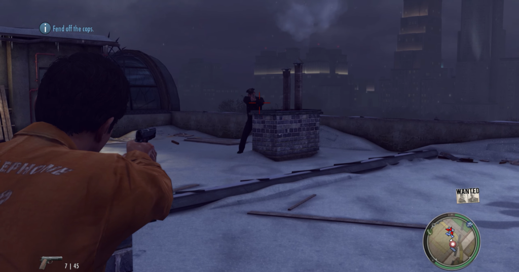 Вито Скалетта из Mafia II целится на крыше