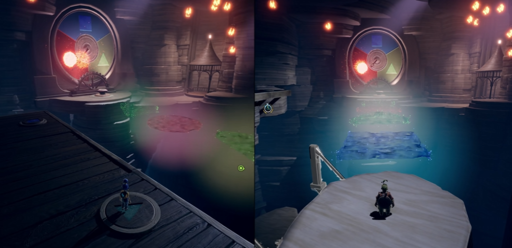 Мэй и Коди стоят у цветного колеса в комнате