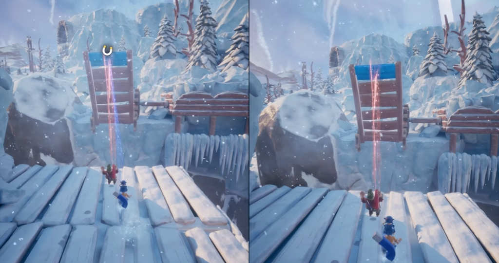 Мэй и Коди прыгают по снежным платформам в It Takes Two