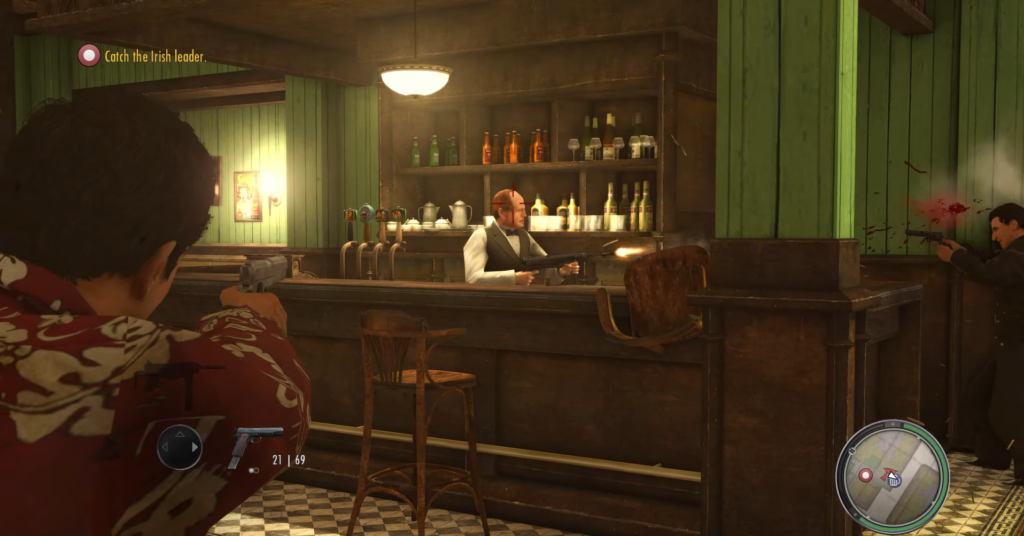 Перестрелка в баре Mafia II у стойки