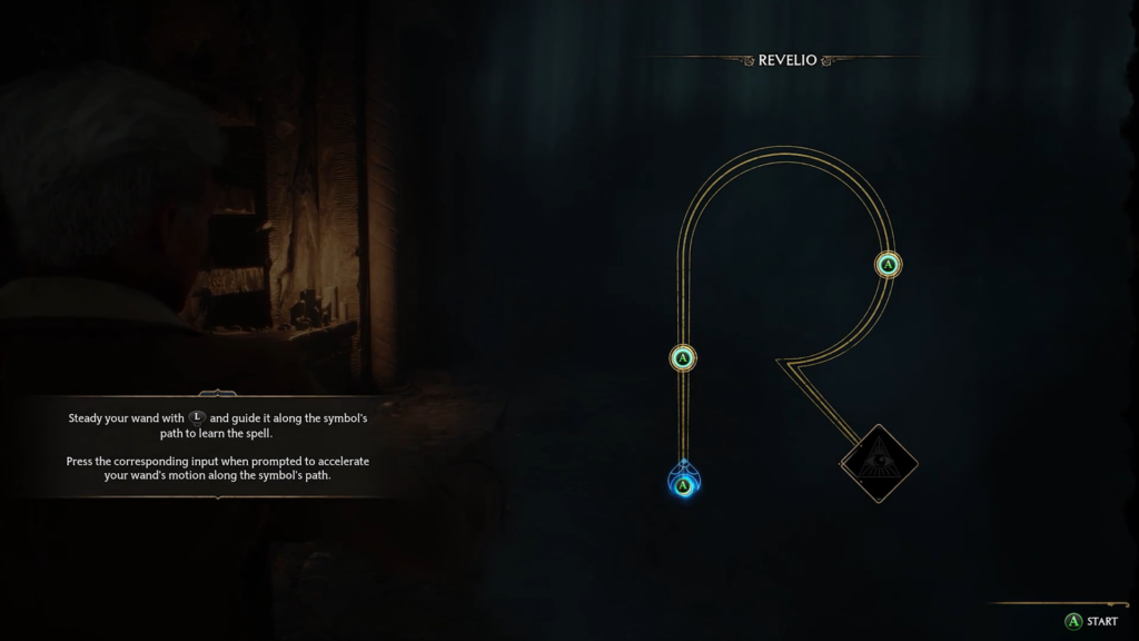 Мини-игра заклинания Revelio в Hogwarts Legacy на экране