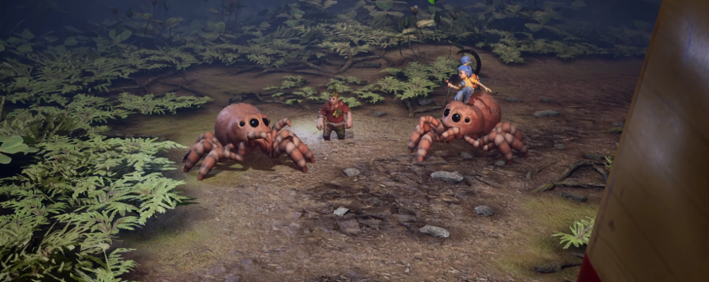 Мэй и Коди из It Takes Two сражаются с пауками в лесу