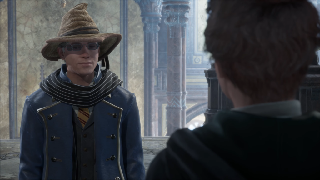 Студент Хогвартса разговаривает в замке Хогвартс, Hogwarts Legacy