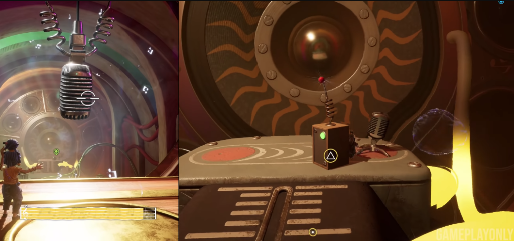 Мэй из It Takes Two нажимает кнопку в комнате