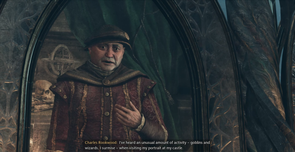 Чарльз Руквуд говорит в замке Hogwarts Legacy
