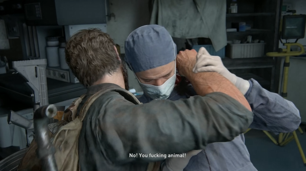 Джоэл из The Last of Us дерется в операционной