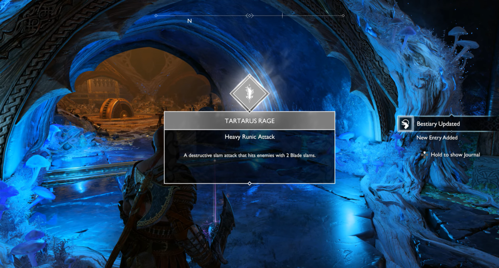 Кратос получает Tartarus Rage в синей пещере God of War