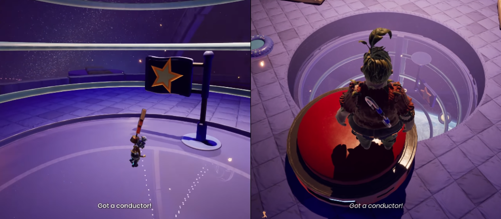 Персонаж стоит на красной кнопке в игре It Takes Two