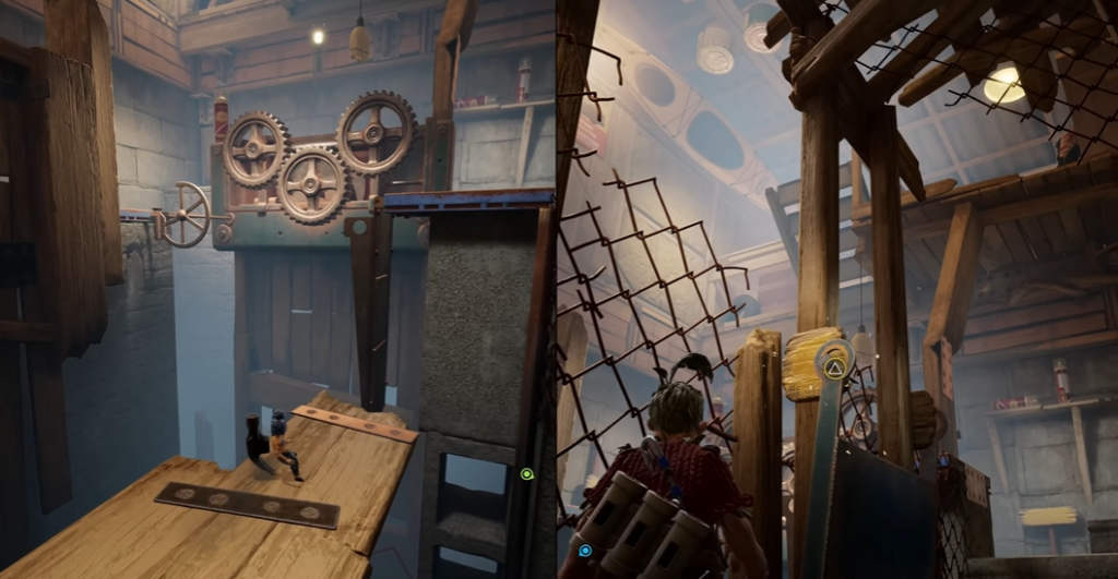 Мэй и Коди в It Takes Two на фабрике