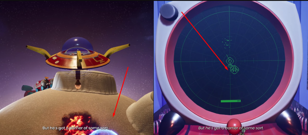 НЛО парит над песчаной дюной, радар показывает цель