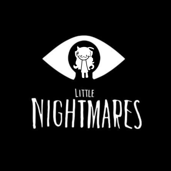 Логотип Little Nightmares с глазом на чёрном фоне