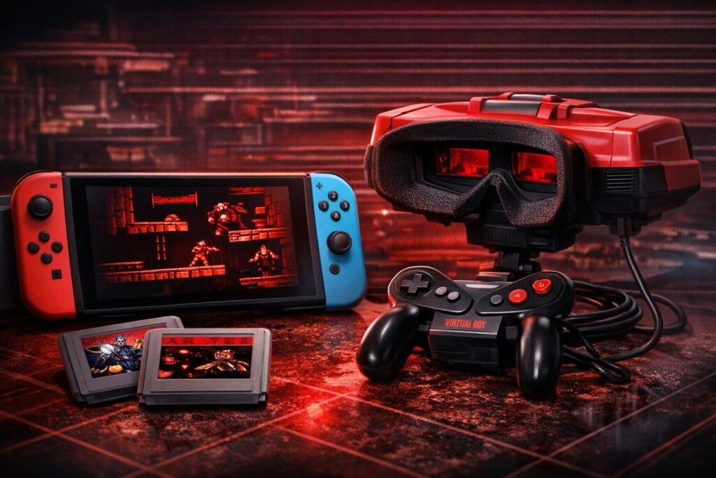 Nintendo Switch и Virtual Boy стоят на столе